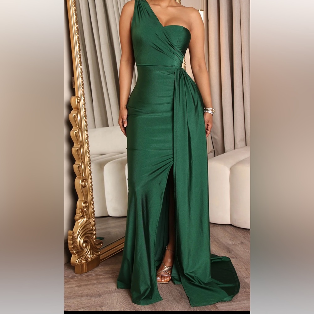 Hunter green evening dress